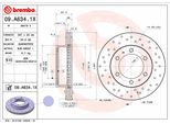 Brembo 09.A634.1X - Disco Freno Oe 435120K060 Per Hilux