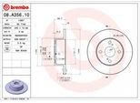 Brembo 08.A356.10 - Disco Freno Oe 4243112190 Per Corolla (E11)