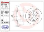 Brembo 08.D893.11 - Disco Freno Oe 31471476 Per XC40 (536)