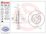 Brembo 09.7292.34 - Disco Freno Oe 7701205840 Per Laguna I, Megane I, Megane Scenic, Safrane I (B54)