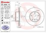 Brembo 09.A295.11 - Disco Freno Oe 34116764643 Per Serie 1 (E81), Serie 1 (E82), Serie 1 (E87), Serie 1 (E88), Serie 3 (E90), Serie 3 (E91), Serie 3 (E92), Serie 3 (E93), Z4 (E89)