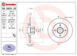 Brembo 08.5833.25 - Disco Freno Oe 7700805006 Per Clio I, Clio Ii