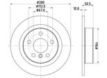 Hella 8DD 355 122-661 - Oe 34216799367 Disco Freno Per Serie 1 (F40), Serie 2 (F45), Serie 2 (F44), Serie 2 (F46), I3 (I01), X1 (F48), X2 (F39), F56, F54, F60