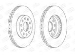 Champion 562235CH - Oe 1K0615301K Disco Freno Per A3 (8V), A3 (8P), Toledo Iii (5P2), Altea (5P), Ateca (Kh), Leon (1P1), Leon (5F), Leon (Kl), Octavia Ii (1Z), Karoq, Superb Ii (3T), Yeti (5L), Octavia Iii (5E), Octavia Iv (Nx), Superb I (3U), Golf Vii, Maggiolino (5C), Caddy Iv (Sa), Glc, Caddy Iii (2C, 2K), Caddy V (Sb), Eos (1F), Golf (BA5, BV5), Golf Plus (5M), Golf Sportsvan (AM1, AN1), Golf
