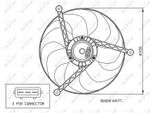 Nrf 47057 - Ventola Radiatore Oe 7223405 Per Galaxy (Wgr), Alhambra (7V), Arosa (6H), Lupo (6E1, 6X1), Polo (6N), Polo Playa, Sharan (7M)