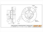 Dr!Ve+ DP1010.11.0733 - Oe 1001093 Disco Freno, Asse Anteriore Per Galaxy (Wgr), Alhambra (7V), Sharan (7M)