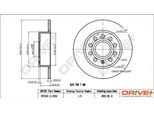Dr!Ve+ DP1010.11.0184 - Oe 1K0 615 601 Ab Disco Freno, Asse Posteriore Per A3 (8P), Altea (5P), Leon (1M1), Leon (1P1), Leon (5F), Toledo Iii (5P2), Octavia Ii (1Z), Yeti (5L), Octavia Iii (5E), Maggiolino (5C), Caddy Iii (2C, 2K), Jetta Iv, Scirocco, Eos (1F), Golf Plus (5M), Golf V (1K), Golf Vi