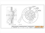 Dr!Ve+ DP1010.11.1223 - Oe 46535086 Disco Freno, Asse Anteriore Per Mito (955), Stilo, Bravo