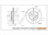 Dr!Ve+ DP1010.11.1366 - Oe 43512 0D090 Disco Freno, Assale Anteriore Per Yaris (P13), Yaris (P9)