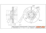 Dr!Ve+ DP1010.11.0383 - Oe 43512 05040 Disco Freno, Asse Anteriore Per Avensis (T25)