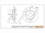 Dr!Ve+ DP1010.11.1205 - Oe 4605A068 Disco Freno, Asse Anteriore Per Forfour (454)