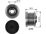 Gates OAP7055 - Puleggia Alternatore Di Primo Equipaggiamento 12317516105 Per Serie 1 (E81), Serie 1 (E87), Serie 3 (E46), Serie 3 (E90), Serie 3 (E92), Serie 3 (E91), Serie 5 (E60), Serie 5 (E61), Serie 6 (E63), Serie 6 (E64), Serie 7 (E65), Z4 (E85)