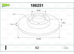 Valeo 186251 - Oe 357615301 Disco Freno, Asse Anteriore Per Inca (6K), Toledo I (1L2), Golf Iii (1H), Caddy Ii (9K), Passat (35I), Golf Cabriolet (1E), Vento (1H)