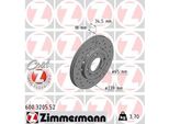 Zimmermann 600.3205.52 - Disco Freno Per Arosa (6H), Polo (6N), Lupo (6E1, 6X1)