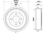 Hella 8DT 355 301-571 - Oe 1S0609617 Tamburo Del Freno Per Arosa (6H), Cordoba (6K), Ibiza (6K), Mii (KE1, KF1), Citigo (NF1), Load Up, Lupo (6E1, 6X1), Polo (6N), Polo (6V), Polo (80, 86C), Polo Playa, Up