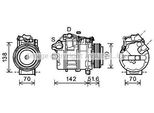 Prasco BWK427 - Compressore Aria Condizionata Oe 64526961621 Per Serie 5 (E60), Serie 5 (E61), Serie 6 (E63), Serie 6 (E64)