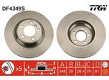 Trw DF4349S - Disco Freno Oe 6 864 057 Per Serie 7 (E65)