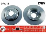 Trw DF4212 - Disco Freno Oe 6 864 052 Per Serie 3 (E46)