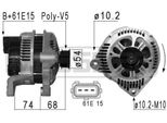 Era 210868A - Alternatore Oe 12 31 2 247 389 Per Serie 3 (E46), Serie 5 (E39), Serie 7 (E38), X5 (E53), Z3 (E36), Freelander (L314)