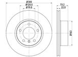 Hella 8DD 355 118-041 - Disco Freno Oe 34116792217 Per Serie 1 (F20), Serie 1 (F21), Serie 3 (F30), Serie 3 Gt (F34), Serie 3 (F31), Serie 4 (F33), Serie 4 (F32, F82), Serie 4 (F36)