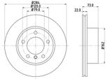 Hella 8DD 355 118-031 - Disco Freno Oe 34116764629 Per Serie 1 (E81), Serie 1 (E87), Serie 1 (F20), Serie 1 (F21), Serie 2 (F23), Serie 2 (F22, F87)