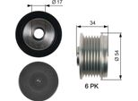 Gates OAP7135 - Puleggia Alternatore Oe 12317802616 Per Serie 5 (F10), Serie 5 Gt (F07), Serie 5 (E61), Serie 5 (F11), X1 (E84), X3 (E83), Serie 1 (E81), Serie 1 (E87), Serie 1 (F20), Serie 1 (F21), Serie 1 (E88), Serie 1 (E82), Serie 2 (F22, F87), Serie 3 (E90), Serie 3 (F30), Serie 3 (E93), Serie 3 (E92), Serie 3 Gt (F34), Serie 3 (E91), Serie 3 (F31), Serie 4 (F33), Serie 4 (F32, F82), Serie 4