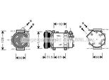 Prasco RTAK281 - Compressore Aria Condizionata Oe 2763000QAE Per Kangoo (Fc), Megane I, Thalia I (Lb), Kangoo (Kc), Clio Ii, Thalia Ii (Lu)