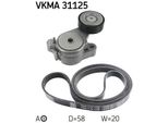 Skf Vkma 31125 Set Di Cinghie Trapezoidali Dentate Oe 03C145933A Compatibile Con Fabia, Beetle, Cc, Eos, Golf Plus, Golf V, Golf Vi, Jetta, Passat 3C, Passat 3B, Passat Cc, Polo 6R, Scirocco, Sharan, Tiguan, Alhambra, Ibiza, Touran