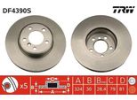 Trw DF4390S - Disco Freno Oe 34 11 6 750 265 Per Serie 7 (E65)