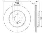 Hella 8DD 355 123-231 - Disco Freno Oe 34216763827 Per Serie 5 (E60), Serie 5 (E61), Serie 6 (E63), Serie 6 (E64)