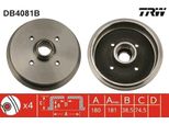 Trw DB4081B - Oe 191 501 615 B Bremstrommel Mit Radlager FüR Arosa (6H), Cordoba (6K), Ibiza (6K), Toledo I (1L2), Polo (6N), Jetta Ii (165, 19E, 1G2), Polo (80, 86C), Polo (6V)
