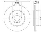 Hella 8DD 355 119-281 - Disco Freno Oe 34206894381 Per Serie 5 (F10), Serie 5 Gt (F07), Serie 5 (F11), Serie 6 (F12), Serie 6 (F13), Serie 6 (F06), Serie 7 (F01)