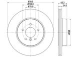 Hella 8DD 355 119-341 - Disco Freno Oe 34216763827 Per Serie 5 (E60), Serie 5 (E61), Serie 6 (E63), Serie 6 (E64)