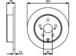 Bosch 0 986 479 419 - Oe 42431 42060 Disco Freno Per Rav 4 Iii (A3), Rav 4 Iv (A4)