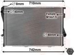 Van Wezel 06002170 - Oe 1702969 Radiatore, Raffreddamento Motore Per Serie 7 (E38), Serie 5 (E39)