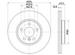 Hella 8DD 355 122-651 - Disco Freno Oe 34116866297 Per Serie 2 (F45), Serie 2 (F46), X2 (F39), F55, F56, F57, F54, F60