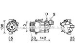 Prasco BWAK393 - Compressore Aria Condizionata Oe 64509145351 Per Serie 1 (E81), Serie 1 (E87), Serie 1 (E88), Serie 3 (E90), Serie 3 (E93), Serie 3 (E92), Serie 3 (E91), X1 (E84)
