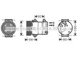 Prasco RTAK429 - Compressore Aria Condizionata Oe 8200457418 Per Grand Scenic Ii (Jm), Megane Ii, Scenic Ii, Megane Iii, Clio Iii