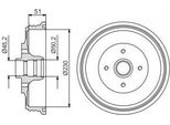 Bosch 0 986 477 178 - Tamburo Del Freno Oe 6K9 501 615 Per Inca (6K), Caddy Ii (9K)