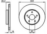 Bosch 0 986 478 490 - Oe 43512 42010 Disco Freno Per Rav 4 I (A1)