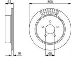 Bosch 0 986 479 606 - Oe 43206 CA000 Disco Freno Per Murano I (Z50), Murano Ii (Z51)