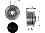 Gates OAP7048 - Puleggia Alternatore Oe 9948225 Per 145 (930), 146 (930), 156 (932), Brava, Bravo, Marea, Multipla, Punto