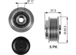 Gates OAP7091 - Puleggia Alternatore Di Primo Equipaggiamento 77364148 Per 159 (939), Brera (939), Spider (939), Croma