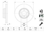 Bosch 0 986 478 623 - Disco Freno Oe 34111165072 Per Serie 7 (E38), Z8 (E52)