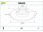Valeo 186425 - Oe 1073756 Disco Freno, Asse Posteriore Per Fiesta V, Fiesta Vi, Focus (Daw, Dbw), Focus (Dnw), Focus (Dfw)