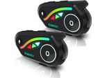 2-Pack V8 Motorbike Intercom Headset Bluetooth 5.2 Motorbike Headset Intercom 2 Person 1000M Motorbike Helmet Interphone