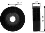Gates T36183 - Oe A1662020519 Puleggia Folle, Cinghia A V Per Vaneo (414), Classe A (W168), Classe A (W169), Classe B (W245)