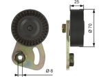 Gates T39019 - Puleggia Tenditore Oe PQG100340L, Cinghia A V Per Freelander (L314)