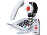 Maxcom KX481SOS: Telefono Per Chiamate Di Emergenza A Domicilio Con Braccialetto Per Chiamate Di Emergenza E Radiotrasmettitore Per Chiamate Di Emergenza; Telefono Fisso Con Cavo Con Pulsante Per Chiamate Di Emergenza, Braccialetto Per Chiamate Di Emergenza E Trasmettitore Per Chiamate Di Emergenza; Telefono Per Chiamate Di Emergenza Per Anziani; Telefono Per Anziani