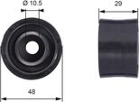 Gates T42033 - Puleggia Folle Oe 6744307, Cinghia Di Distribuzione Per Escort V, Escort Vi, Escort Vii, Fiesta Iii, Mondeo Ii, Orion Iii (Gal)